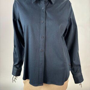 Polo Jeans Co. Ralph Lauren Womens Navy Long Sleeve Button-Down Shirt Cotton Ble